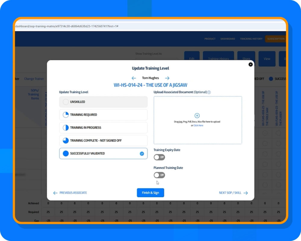 Step 5: Update, Record & Validate Training