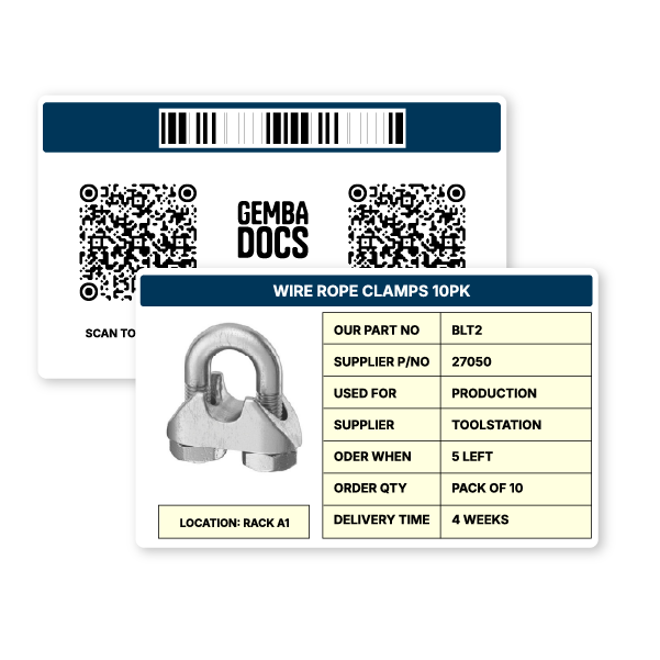 Standard Kanban Card Front and Back